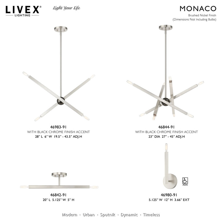 2 Light Brushed Nickel Semi-Flush