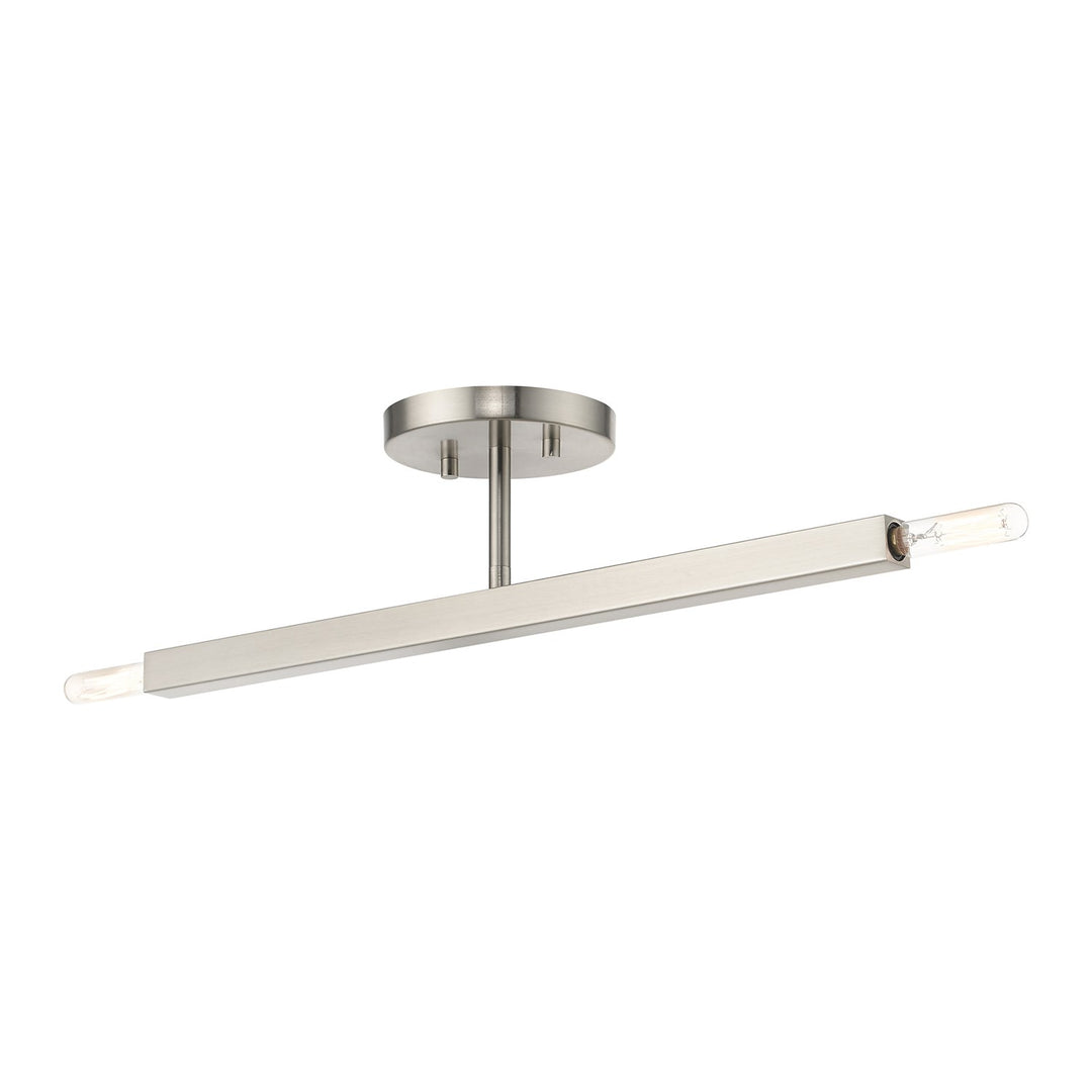 2 Light Brushed Nickel Semi-Flush