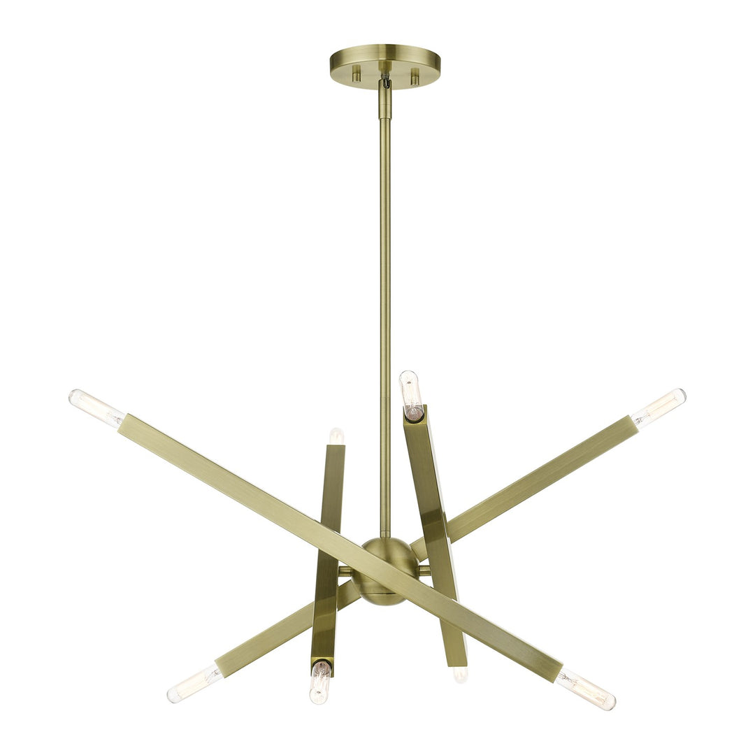 8 Light Antique Brass Chandelier by Livex Lighting