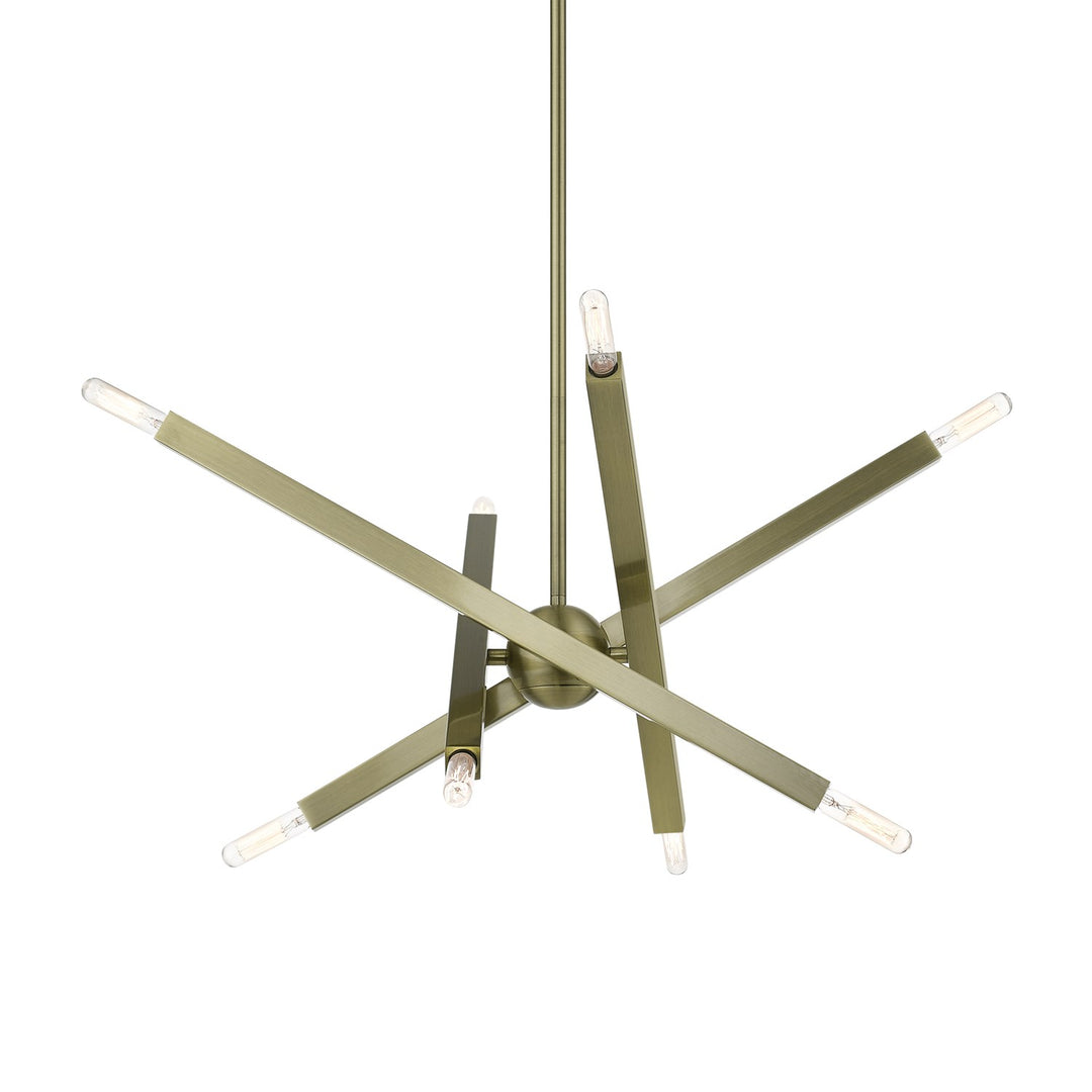 8 Light Antique Brass Chandelier