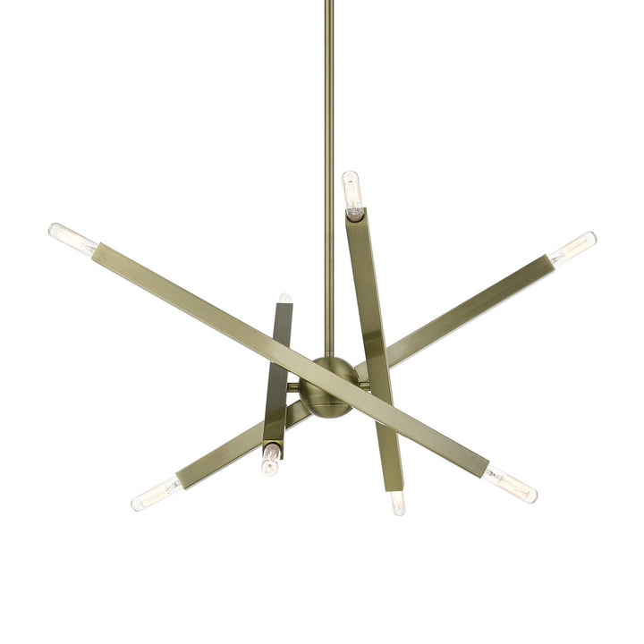 8 Light Antique Brass Chandelier