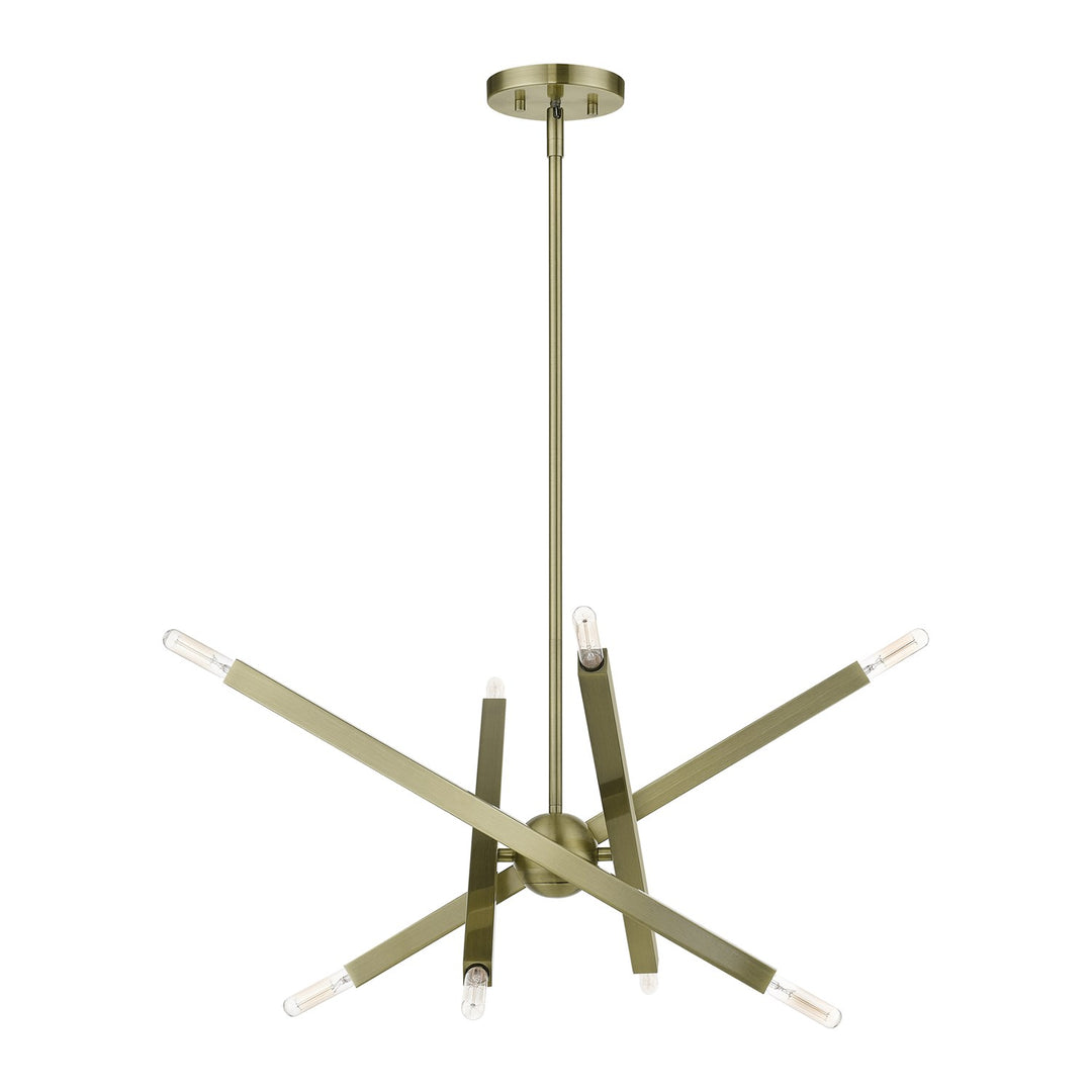 8 Light Antique Brass Chandelier