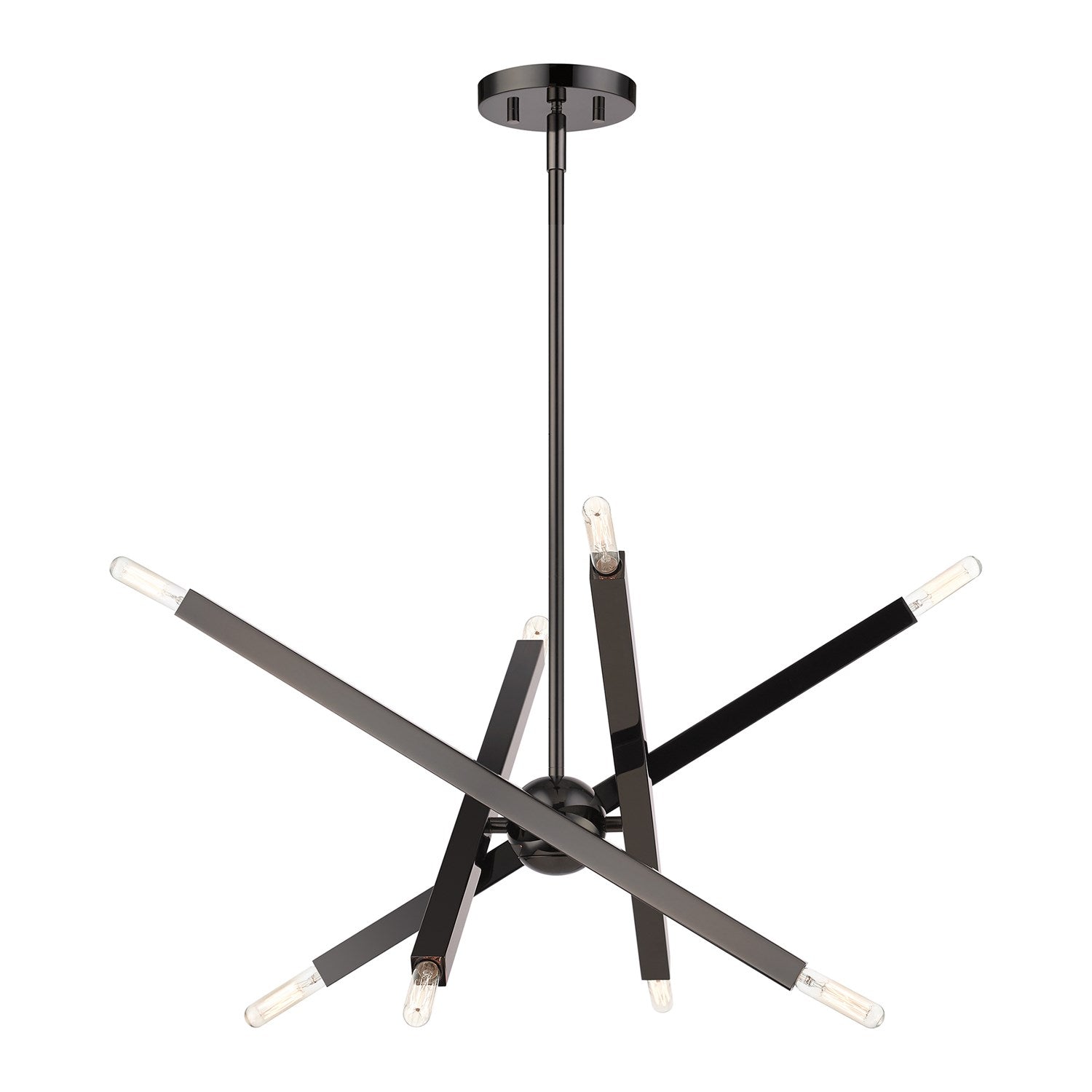8 Light Black Chrome Chandelier by Livex Lighting