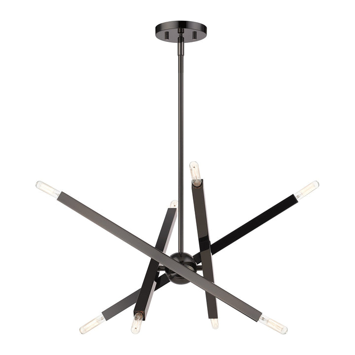8 Light Black Chrome Chandelier by Livex Lighting