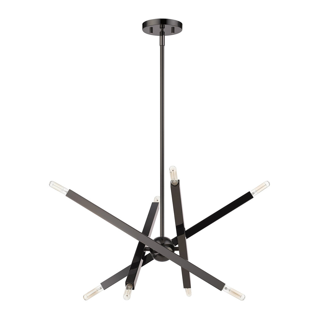 8 Light Black Chrome Chandelier