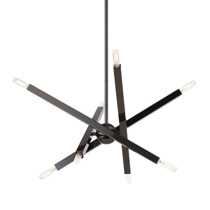 8 Light Black Chrome Chandelier