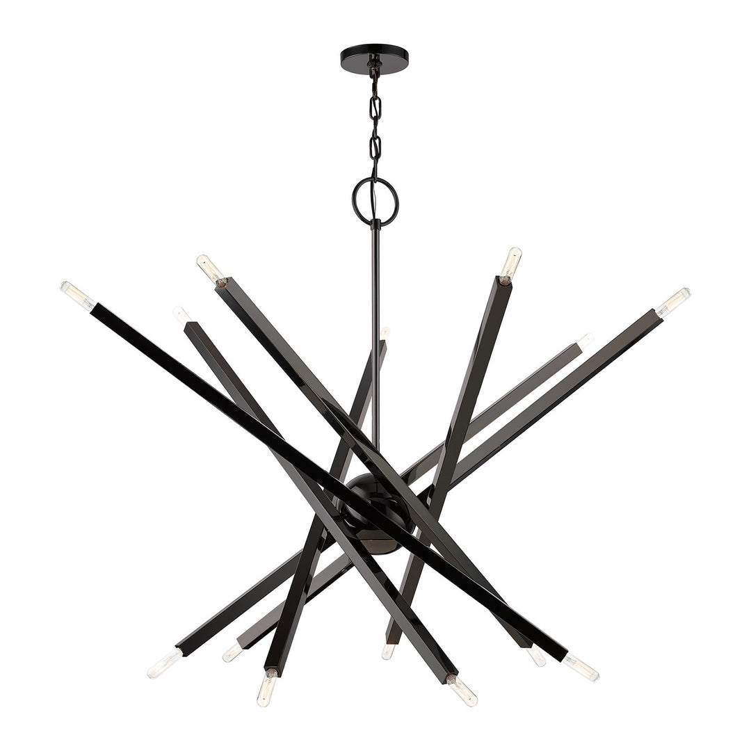 14 Light Black Chrome Extra Large Chandelier by Livex Lighting