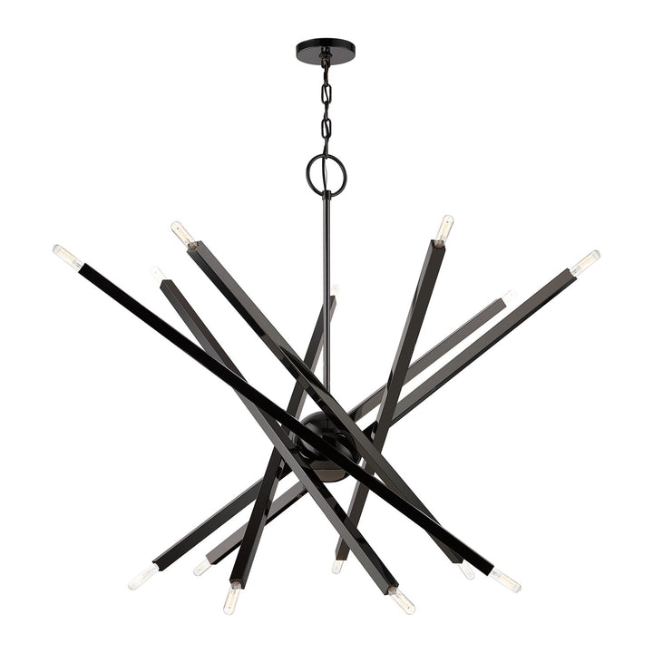 14 Light Black Chrome Extra Large Chandelier by Livex Lighting