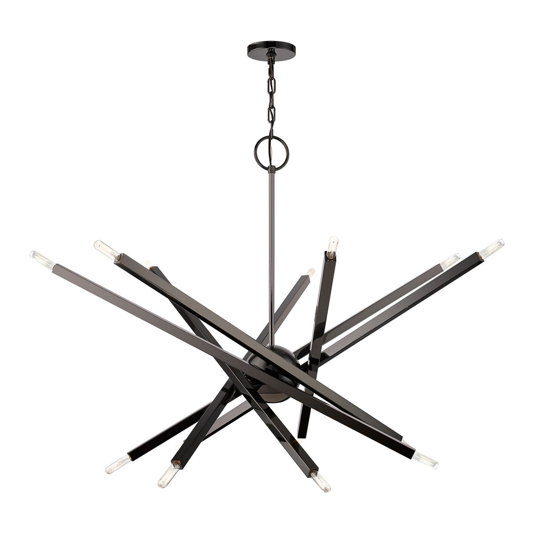 14 Light Black Chrome Extra Large Chandelier