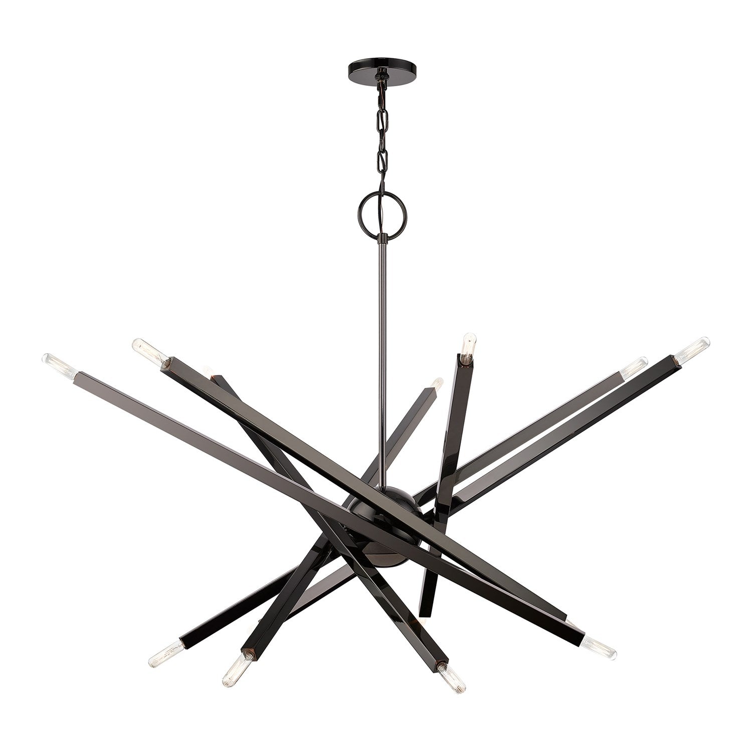 14 Light Black Chrome Extra Large Chandelier
