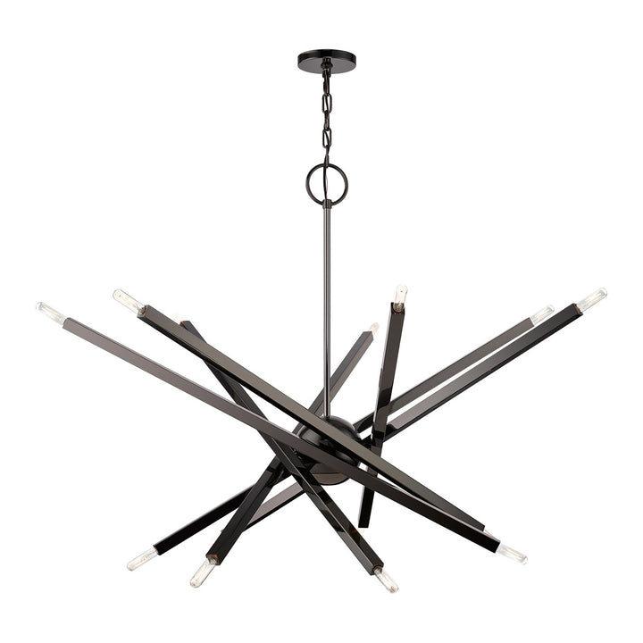 14 Light Black Chrome Extra Large Chandelier