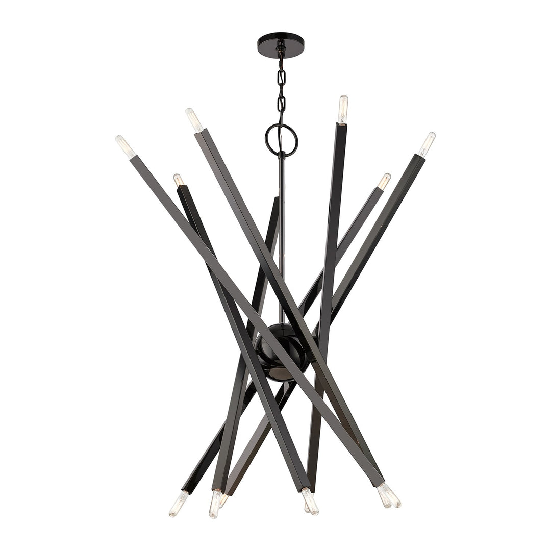 14 Light Black Chrome Extra Large Chandelier