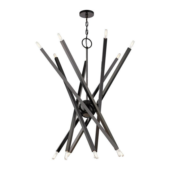 14 Light Black Chrome Extra Large Chandelier
