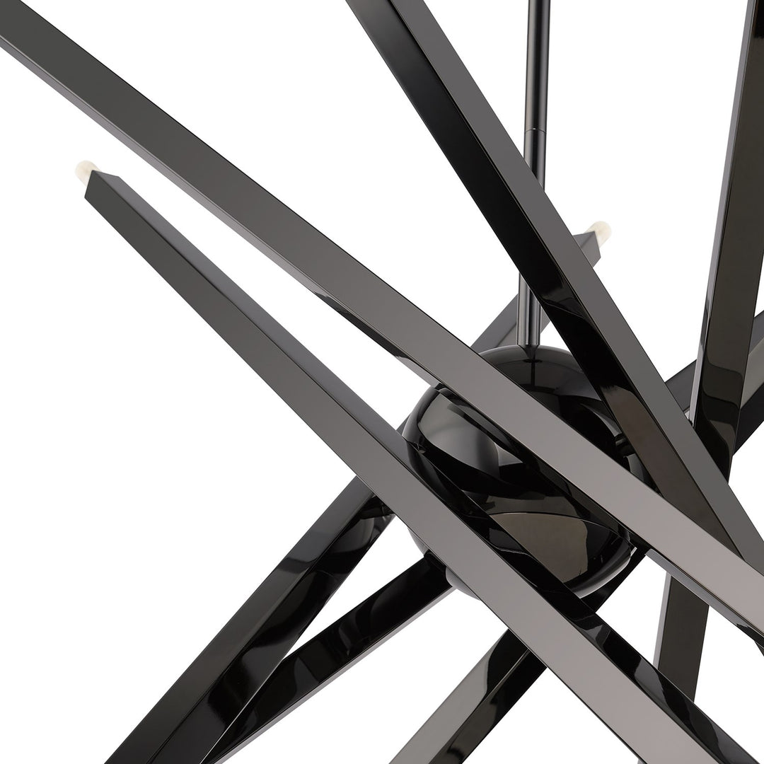 14 Light Black Chrome Extra Large Chandelier