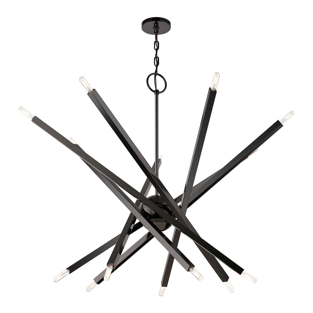 14 Light Black Chrome Extra Large Chandelier
