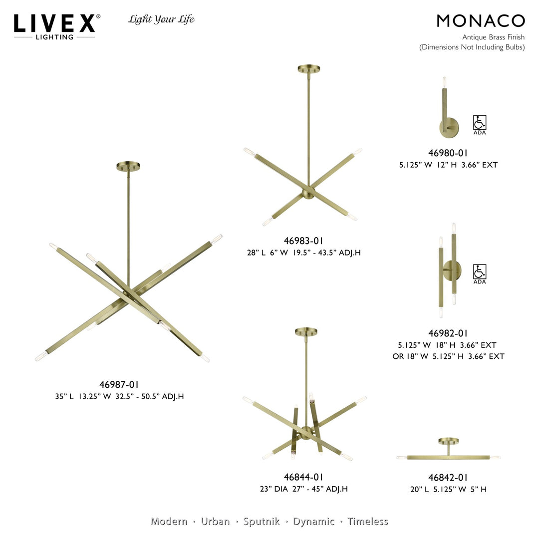 4 Light Antique Brass Ada Sconce