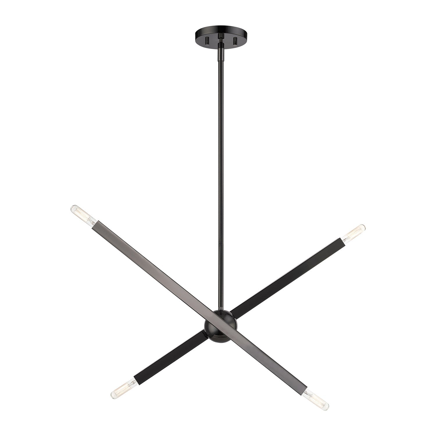 4 Light Black Chrome Linear Chandelier by Livex Lighting