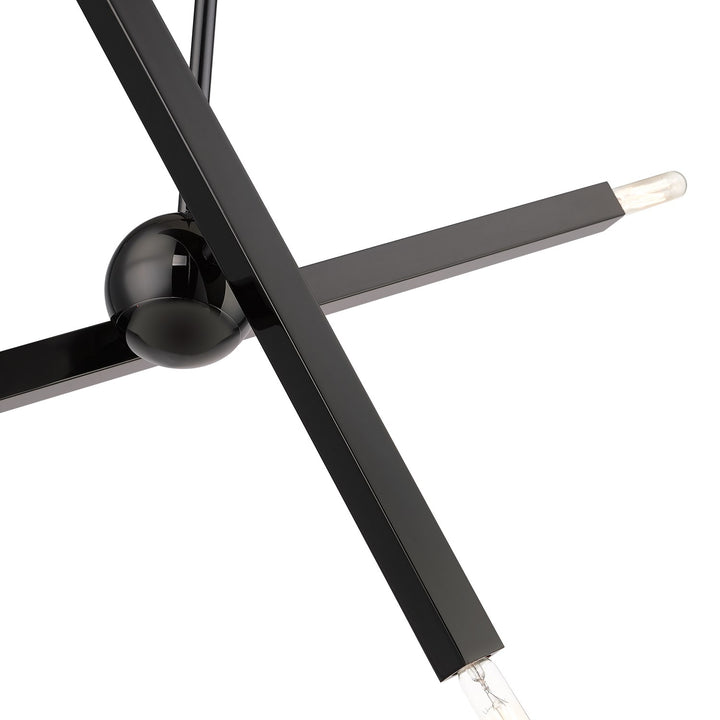 4 Light Black Chrome Linear Chandelier