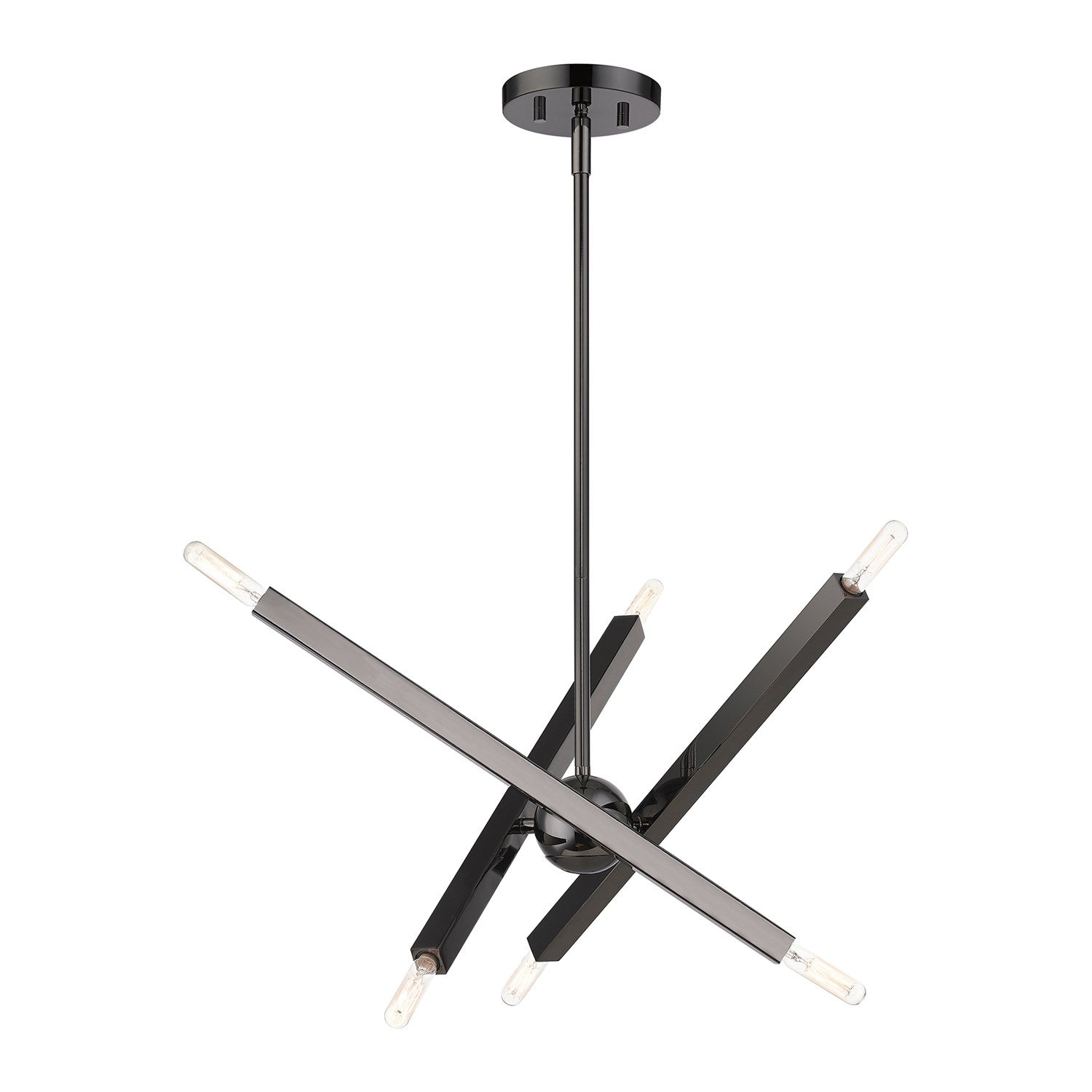 6 Light Black Chrome Chandelier by Livex Lighting