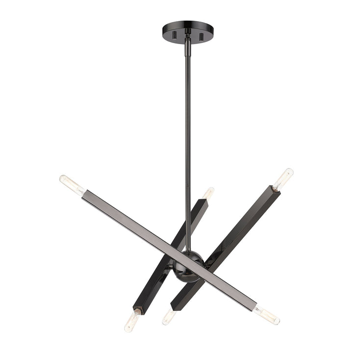 6 Light Black Chrome Chandelier by Livex Lighting