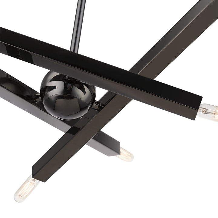6 Light Black Chrome Chandelier