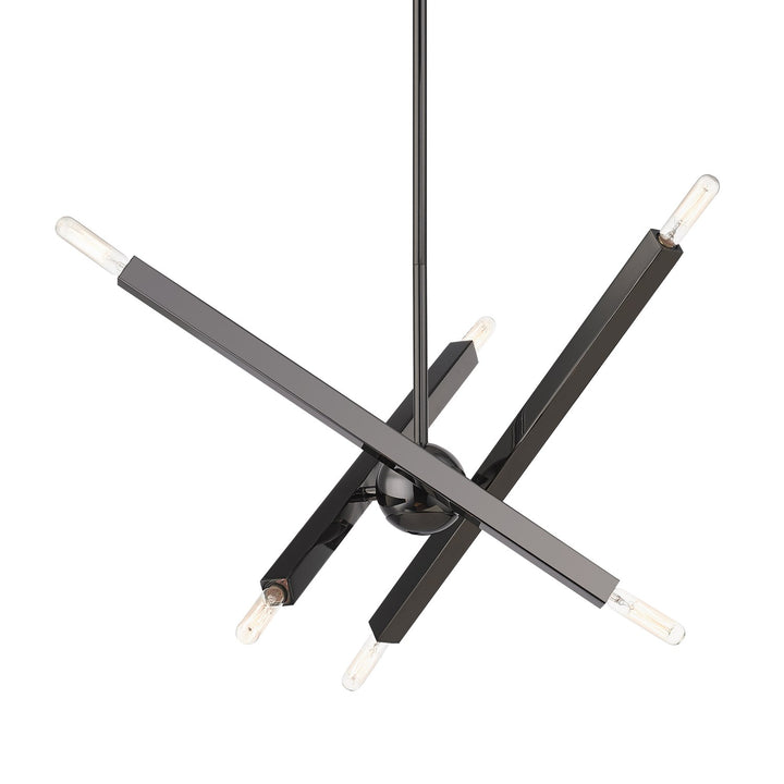 6 Light Black Chrome Chandelier