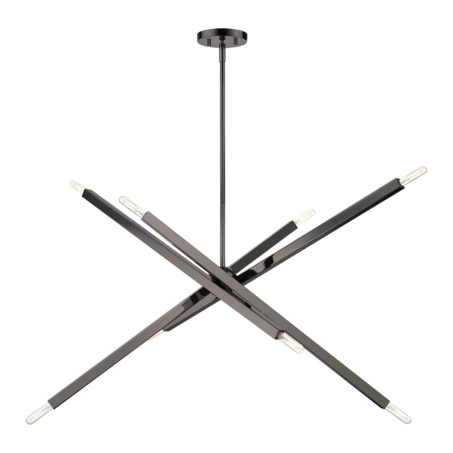 8 Light Black Chrome Large Linear Chandelier by Livex Lighting