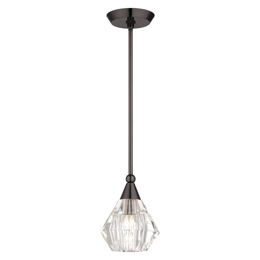 1 Light Black Chrome Crystal Single Pendant