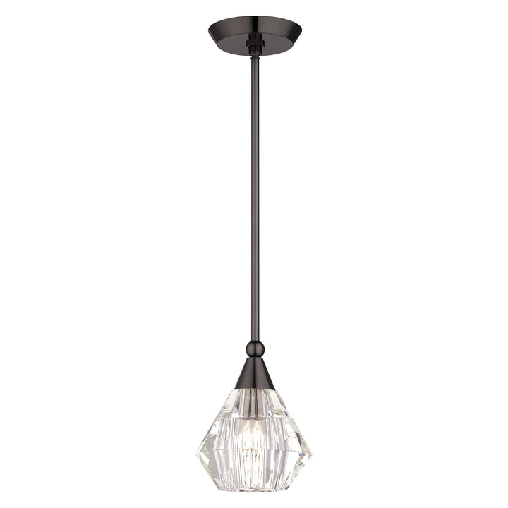 1 Light Black Chrome Crystal Single Pendant