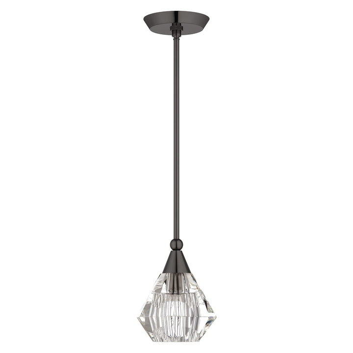 1 Light Black Chrome Crystal Single Pendant