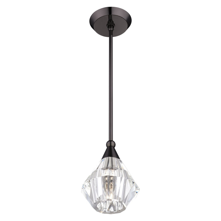 1 Light Black Chrome Crystal Single Pendant