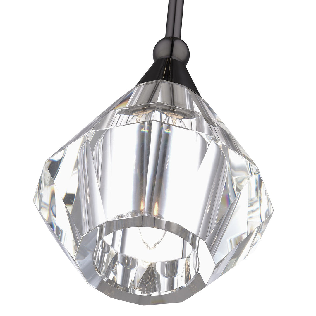 1 Light Black Chrome Crystal Single Pendant