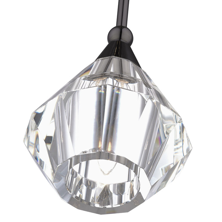 1 Light Black Chrome Crystal Single Pendant