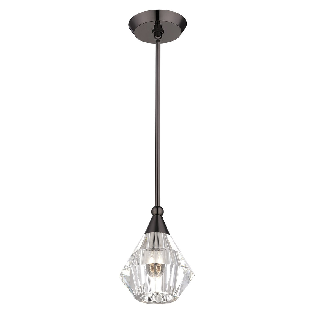 1 Light Black Chrome Crystal Single Pendant