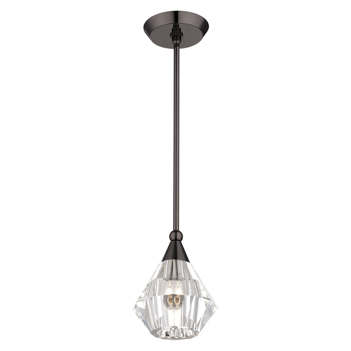 1 Light Black Chrome Crystal Single Pendant