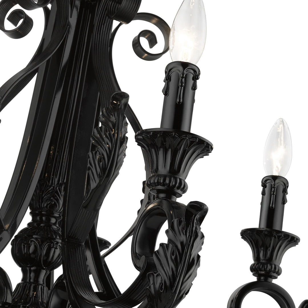 5 Light Shiny Black Chandelier