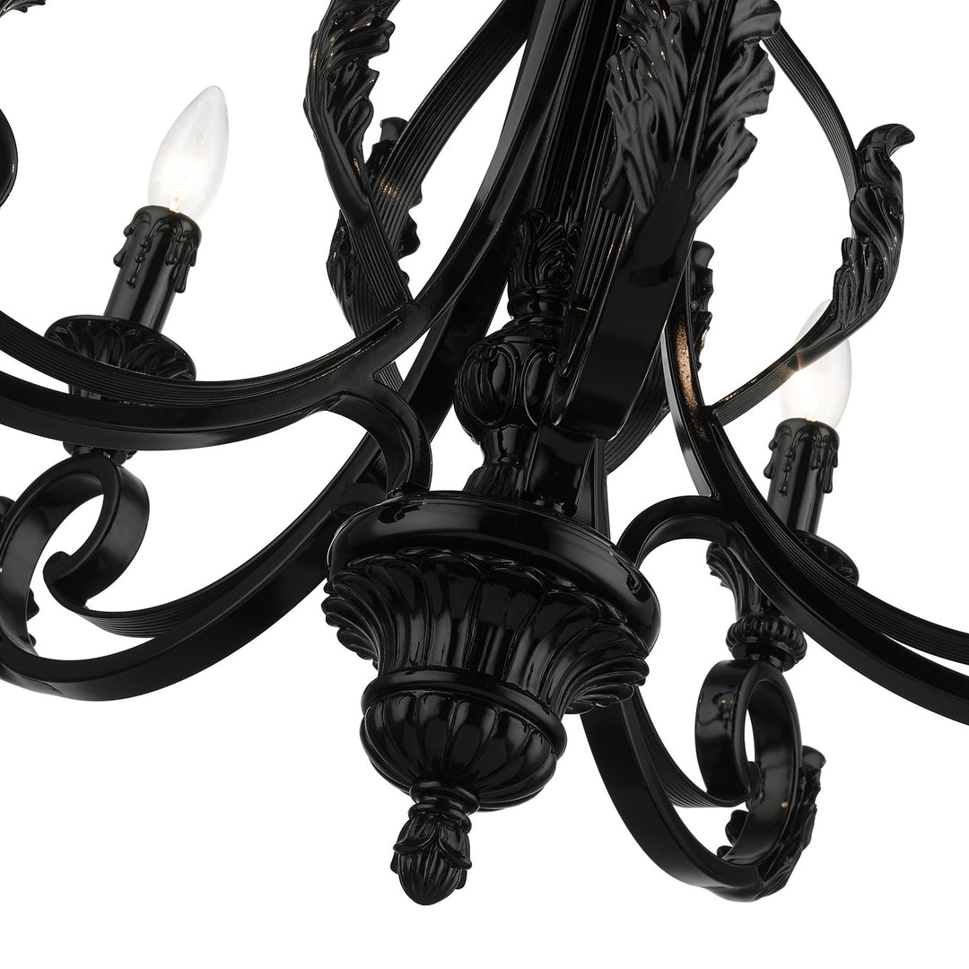 5 Light Shiny Black Chandelier