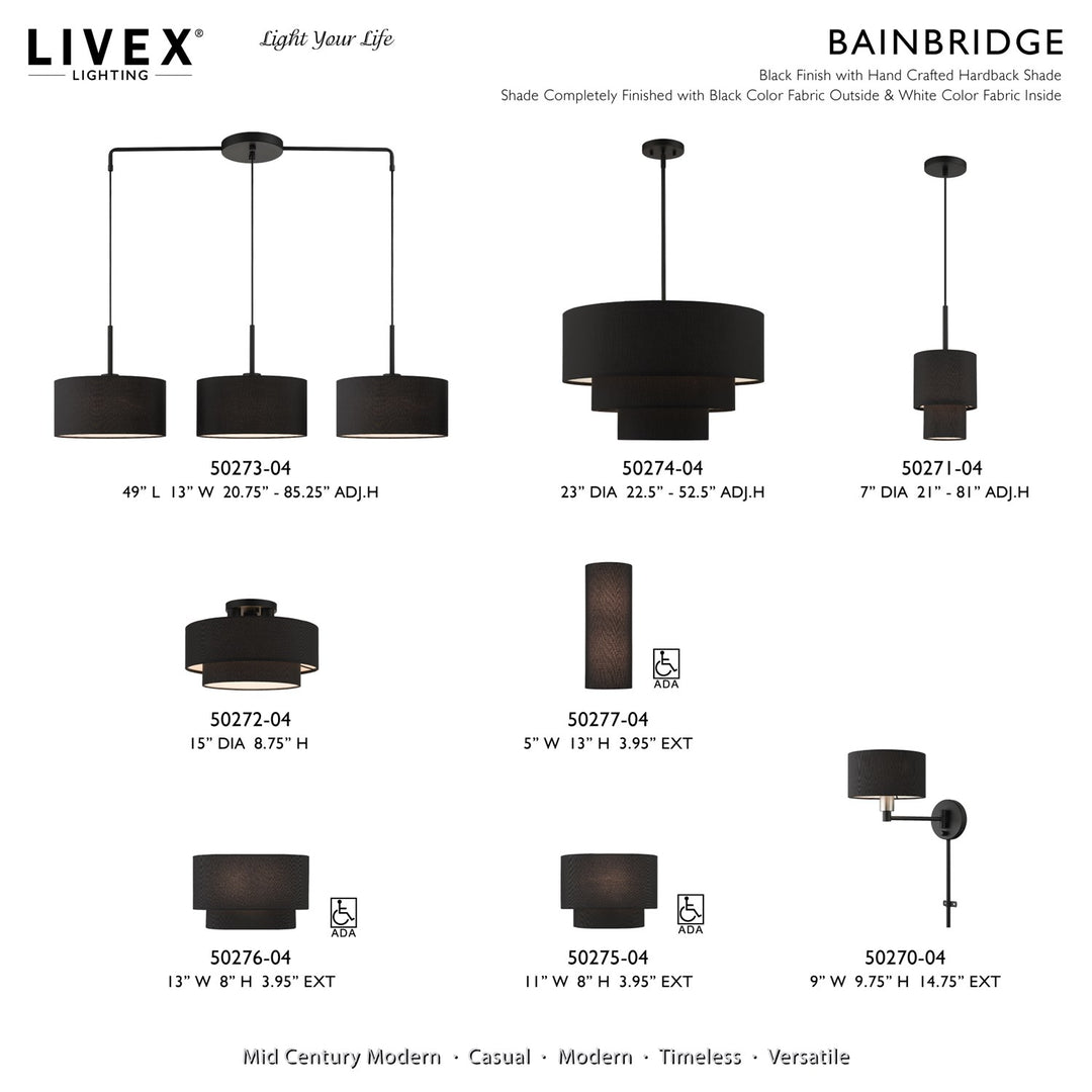 1 Light Black Swing Arm Wall Lamp