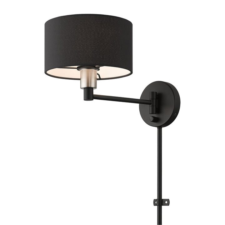 1 Light Black Swing Arm Wall Lamp