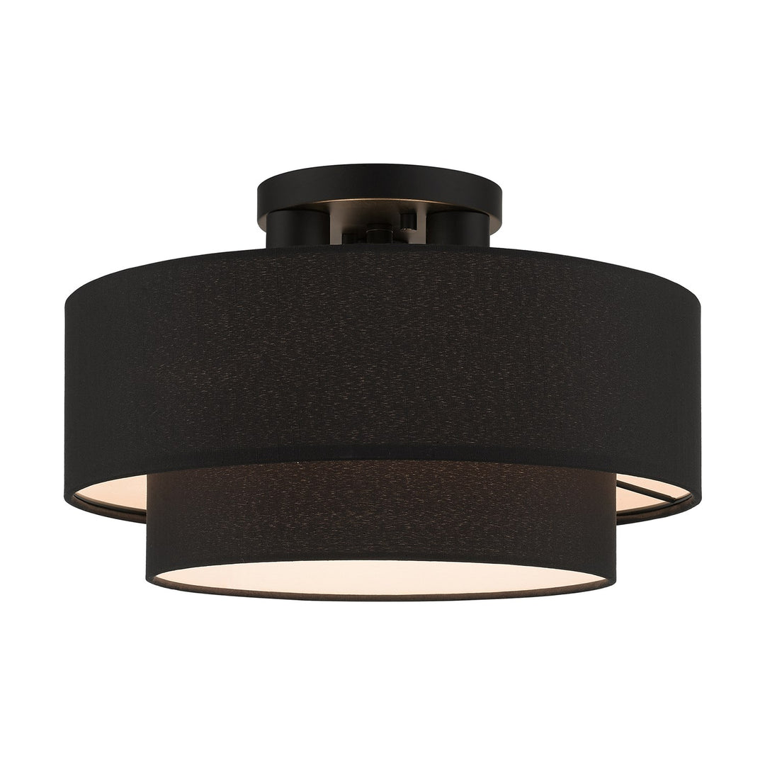 3 Light Black Large Semi-Flush by Livex Lighting