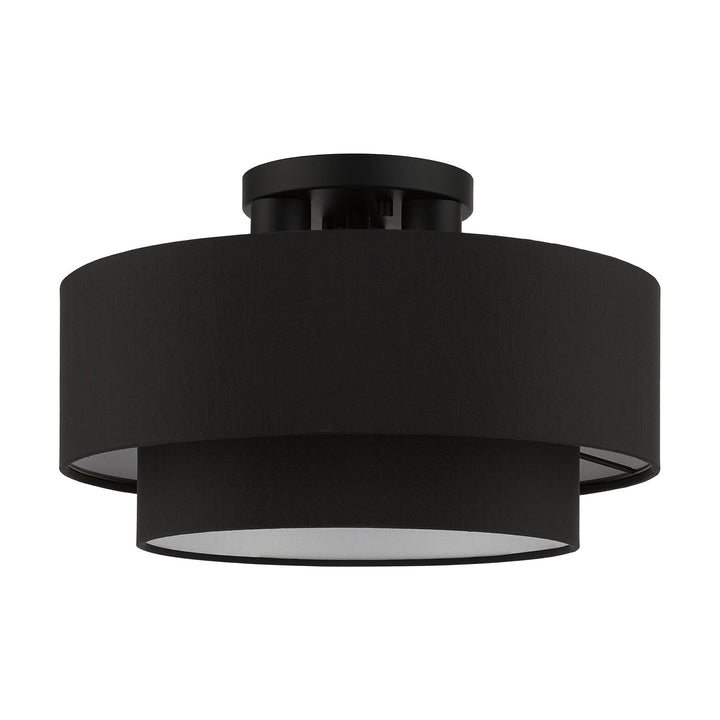 3 Light Black Large Semi-Flush