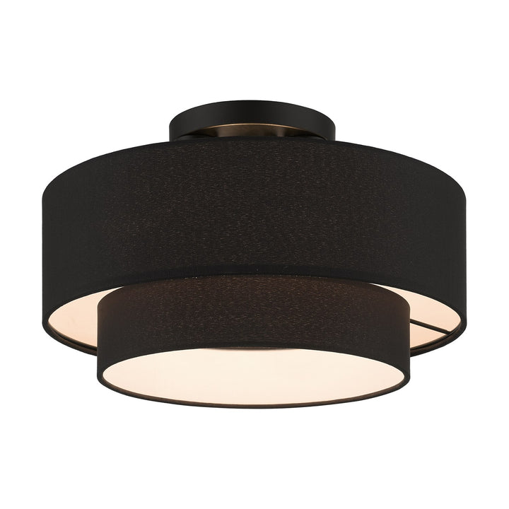 3 Light Black Large Semi-Flush