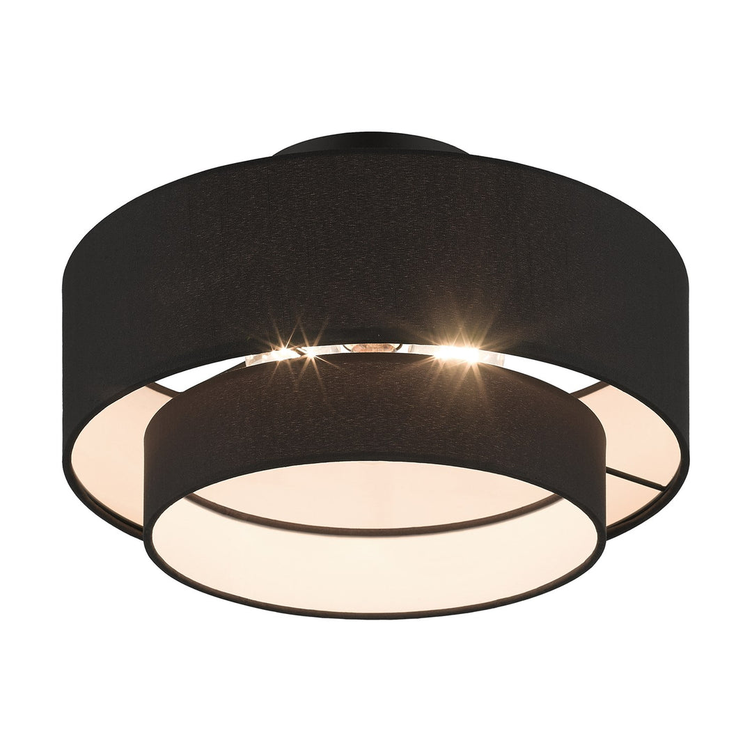 3 Light Black Large Semi-Flush
