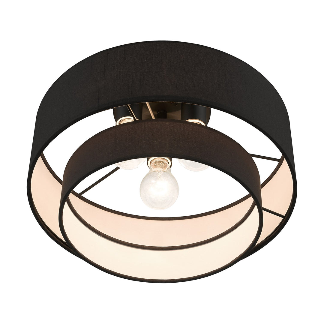 3 Light Black Large Semi-Flush