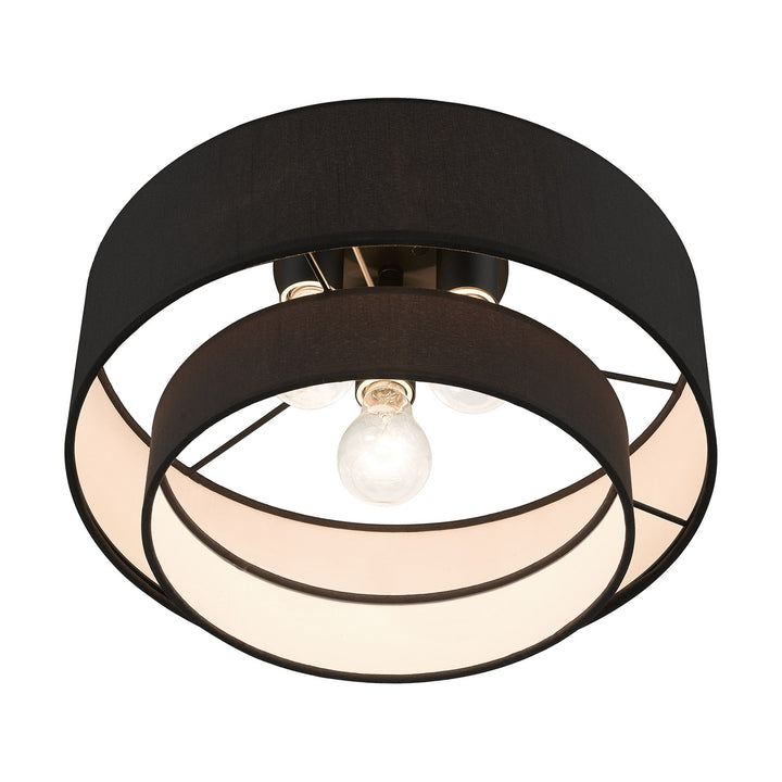 3 Light Black Large Semi-Flush