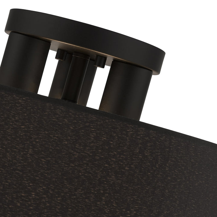3 Light Black Large Semi-Flush