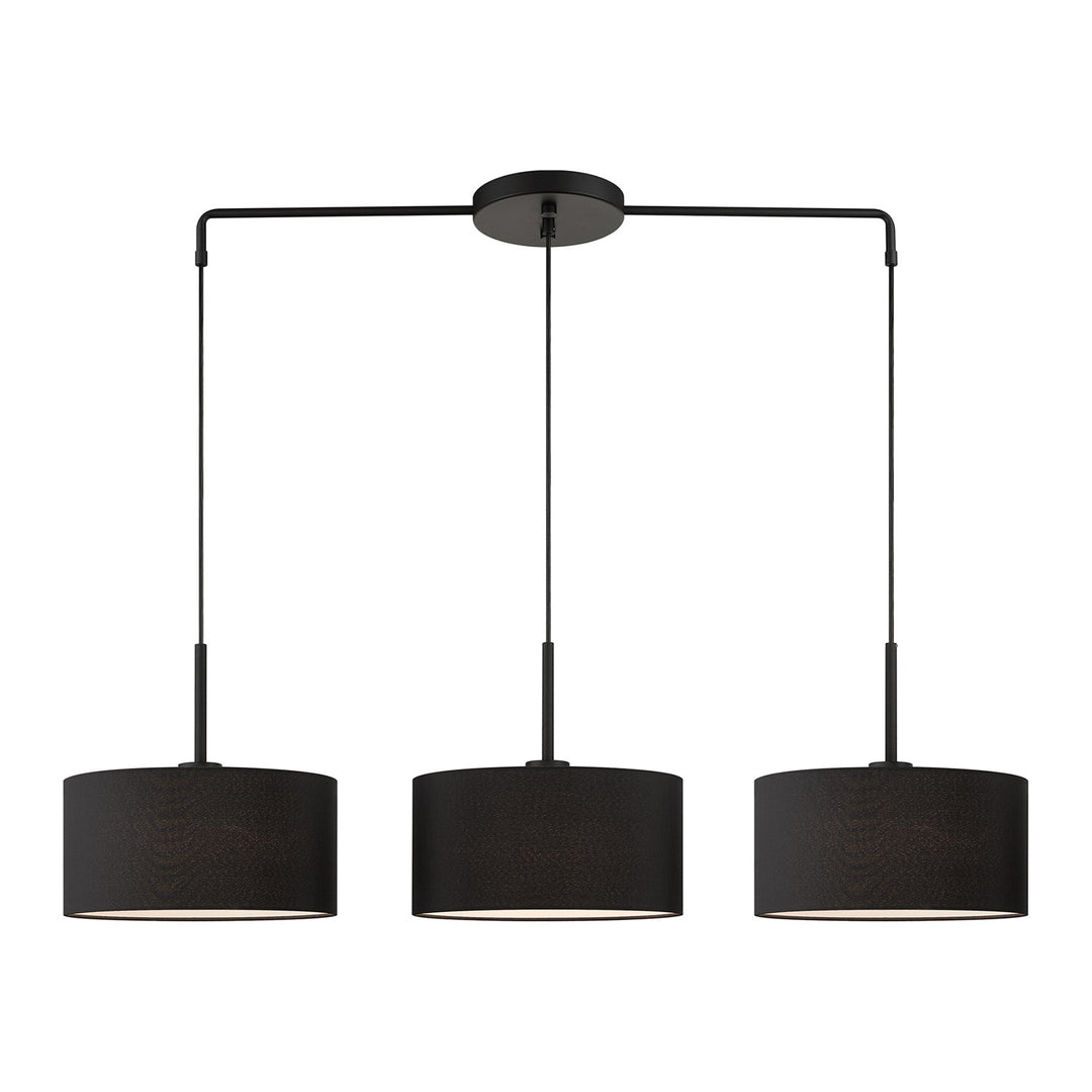 3 Light Black Large Linear Chandelier by Livex Lighting