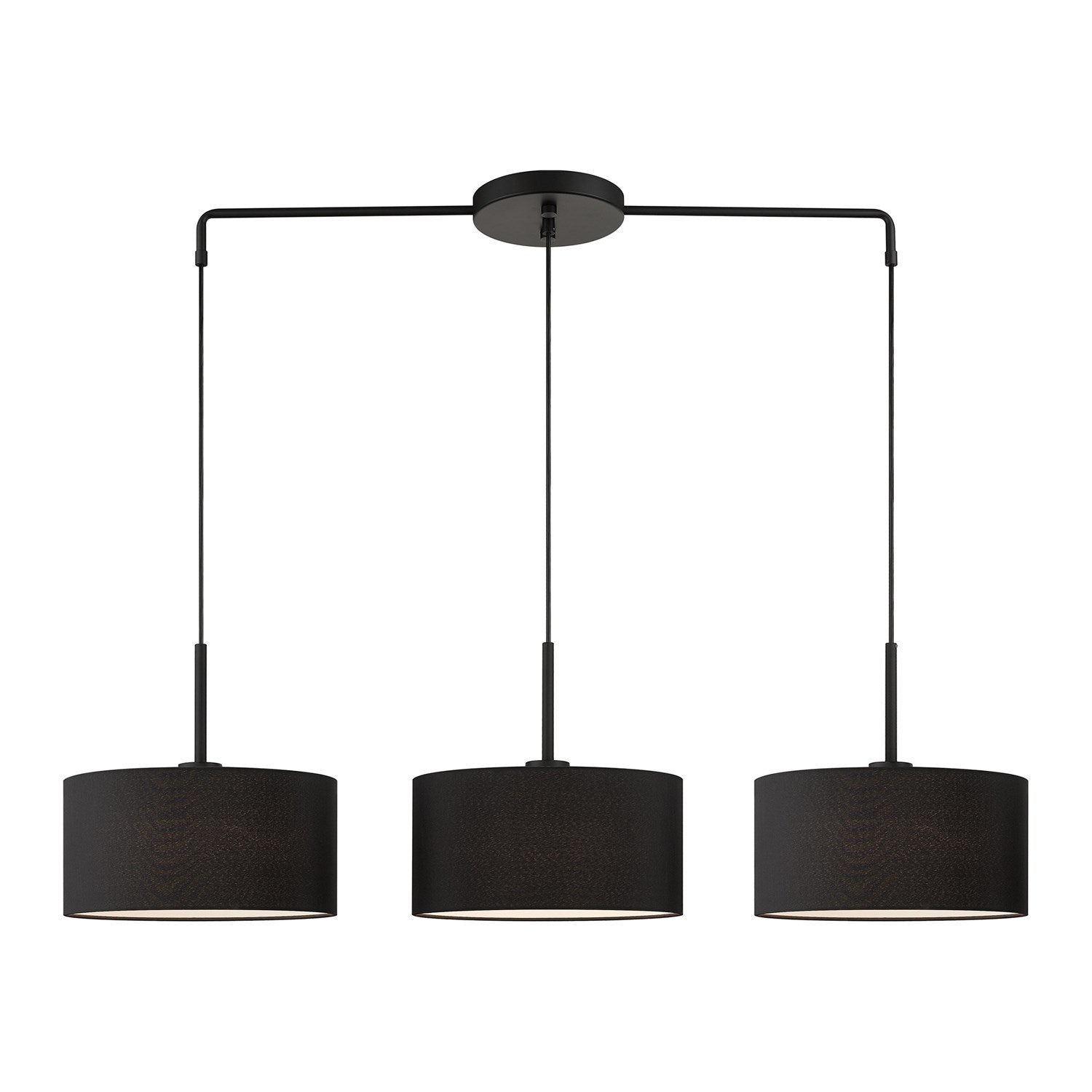 3 Light Black Large Linear Chandelier by Livex Lighting