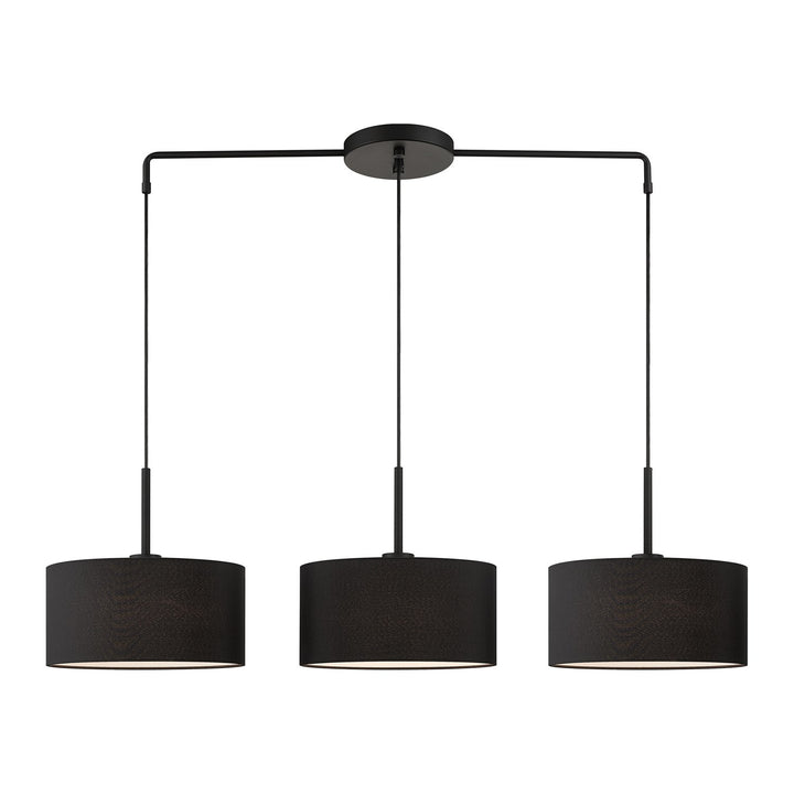 3 Light Black Large Linear Chandelier by Livex Lighting