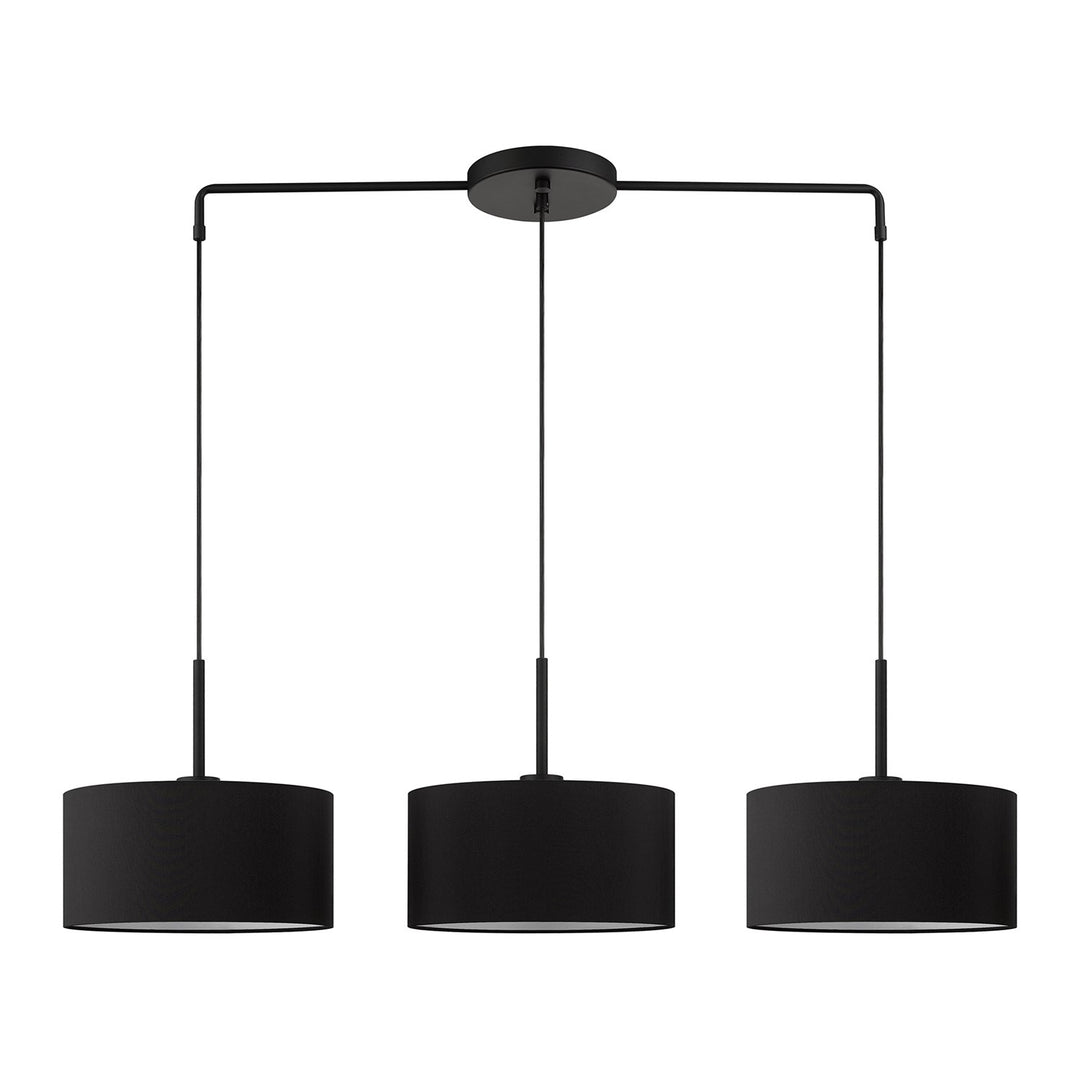 3 Light Black Large Linear Chandelier